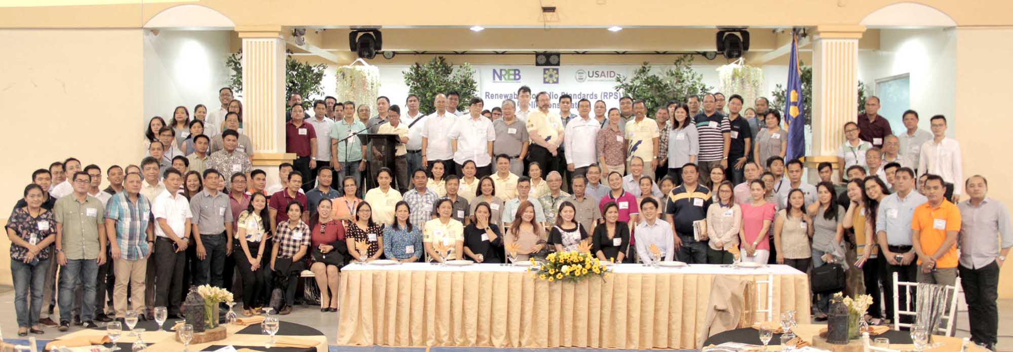 RE consultation. Organizers, guests and participants of the last public consultation on the draft rules and guidelines of the Renewable Portfolio Standard (RPS) pose at DOE’s headquarters in Bonifacio Global City, Taguig on Friday, Aug. 11, 2017. The consultation was headed by National Renewable Energy Board (NREB) Chairman Atty. Jose Layug, Jr., Electric Power Industry Management Bureau OIC-Director Mario Marasigan and NREB Co-chairman and RPS Chairman Juan Antonio Bernad.